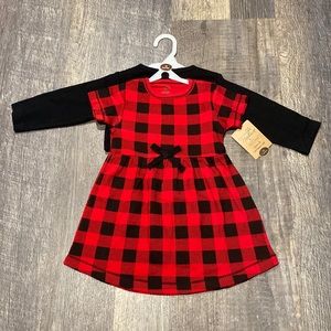 Baby Girls’ Buffalo Plaid Dress w/ Cardigan, NWT - 18M